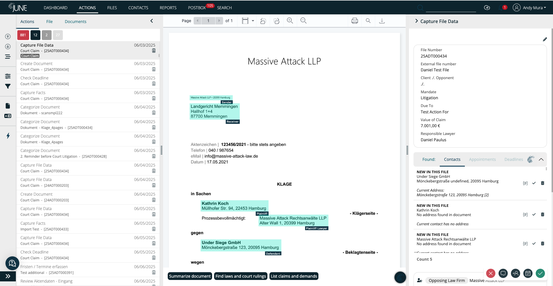 Screenshot Data Capture aI for legal case management