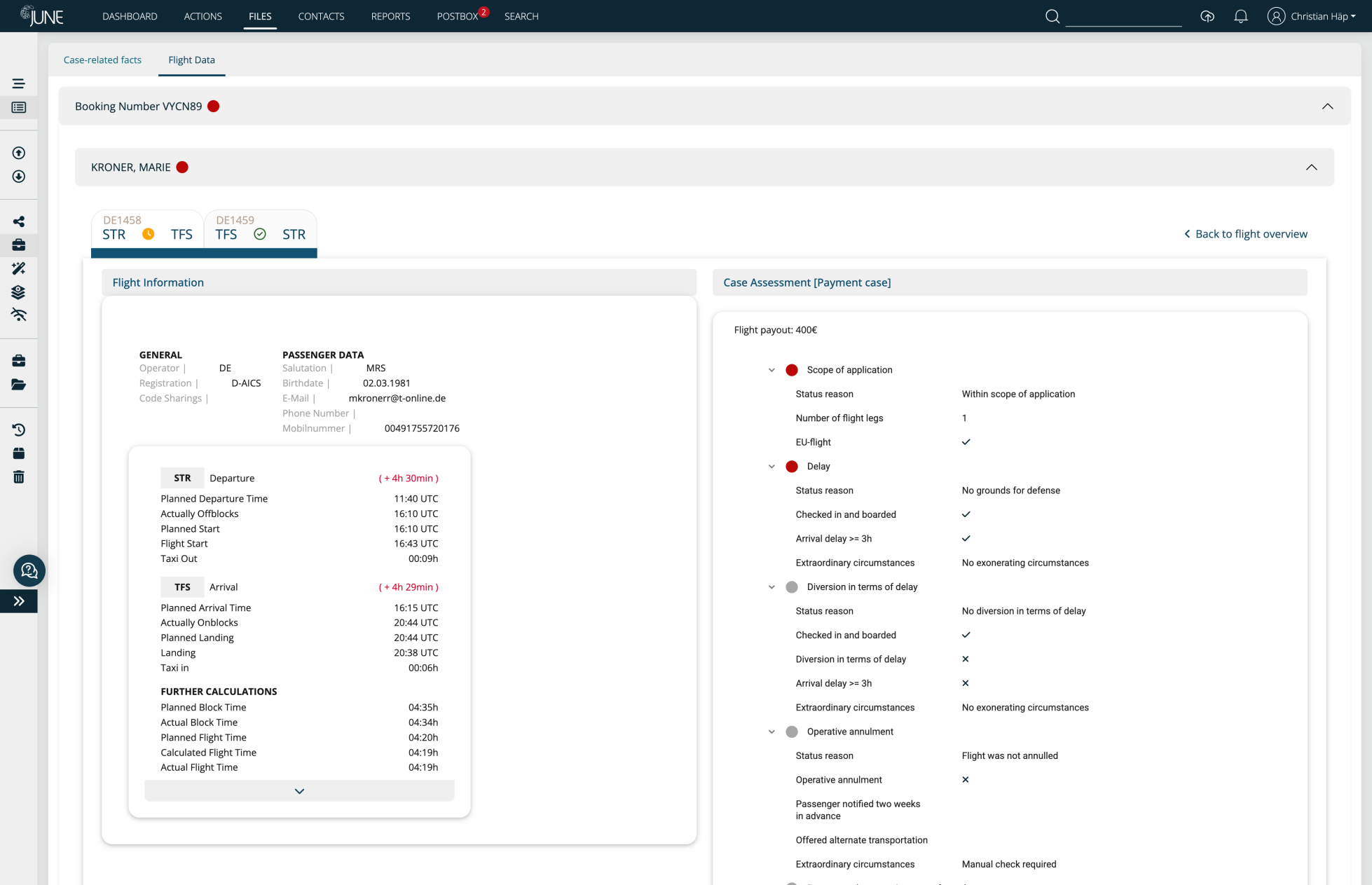 Screenshot JUNE Success Indicator detail - Screenshot