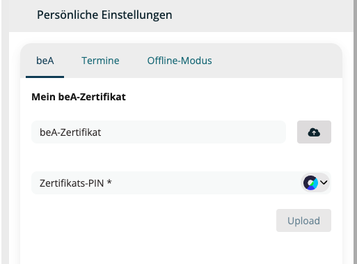 beA-Zertifikat Eingang